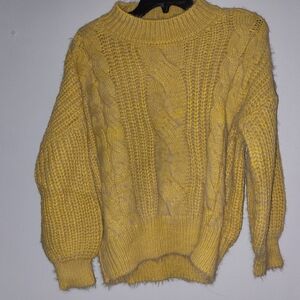 Petal & Pup Mustard Cable Knit Sweater Womens Size Medium/Large M/L New